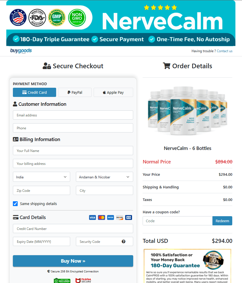 NerveCalm - Order Form